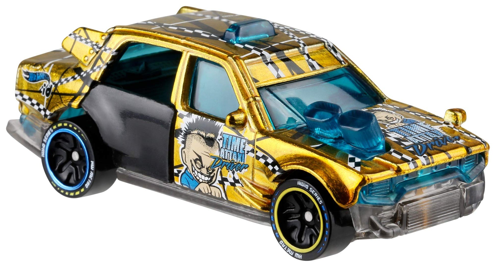 Hot Wheels Toy Car,1:64 Scale id Time Attaxi Embedded with NFC Chip Uniquely Identifiable for Kids & Collectors