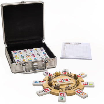 RNK Gaming Mexican Train Dominoes Set Double 12 Color with Numbers