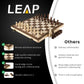 LEAP Wooden Chess and Checker Sets - 15" Walnut & Maple Folding Chess Board with 2 Extra Queens | Chess Board Set | Wooden Chess Sets for Adults