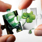 Larkipuzz Green Cute Gnome Puzzles for Adults 1000 Pieces, Art Holiday Plant Coin Jigsaw Puzzles, Beautiful Difficult Dwarf Puzzle