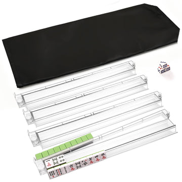 ChamThingzeal Mahjong Racks with Pushers,Mahjong Racks with Pushers Set of 4,PC Material,Modern American Tile Racks,for 1.2-inch American Mahjong