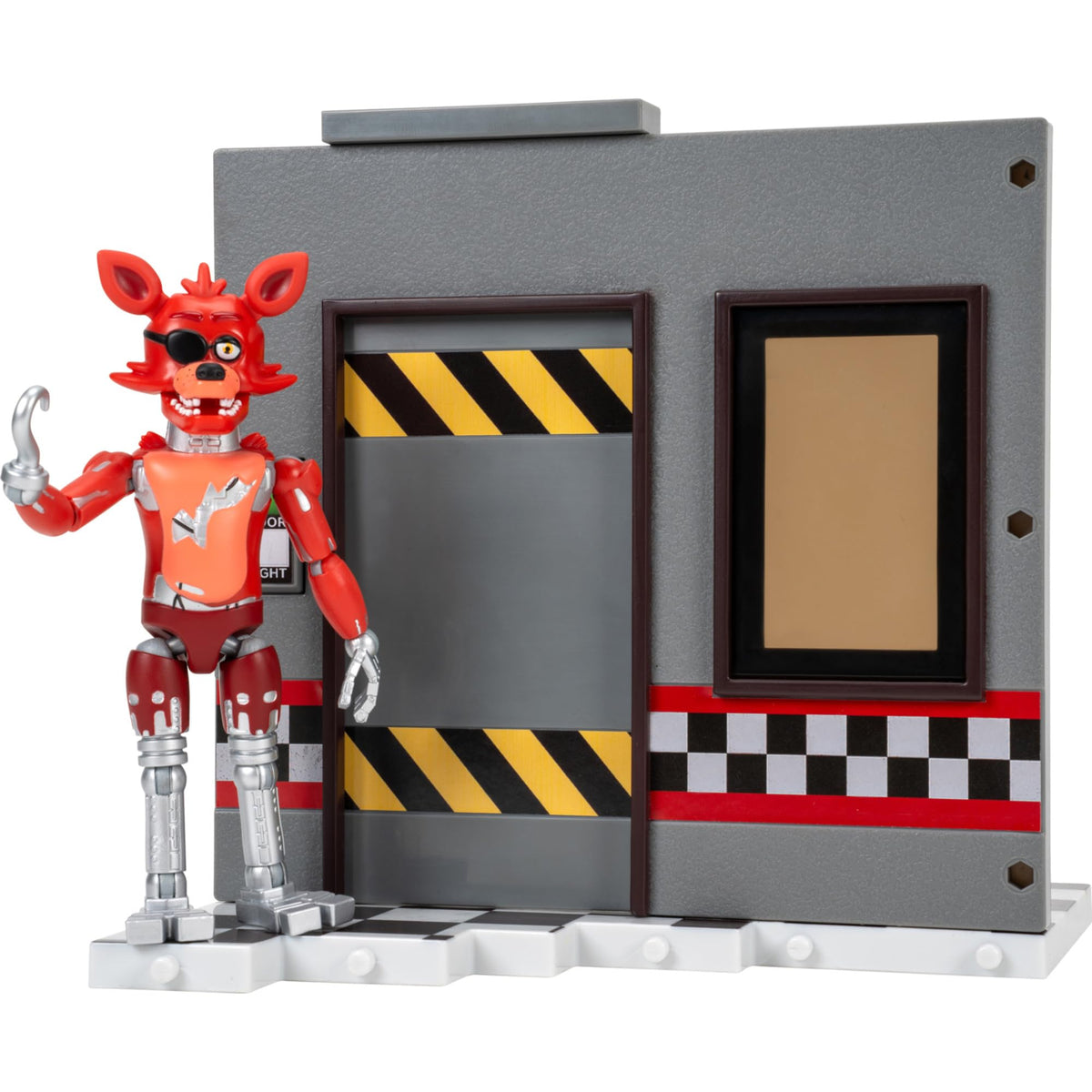 Jazwares Five Nights at Freddy’s Classic Foxy Office Set - 5-Inch Articulated Figure with Jumpscare Feature, Glow-in-The-Dark Eyes, and Optical