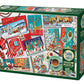 Cobble Hill 1000 Piece Puzzle - Mid Mod Season's Greetings - Sample Poster Included