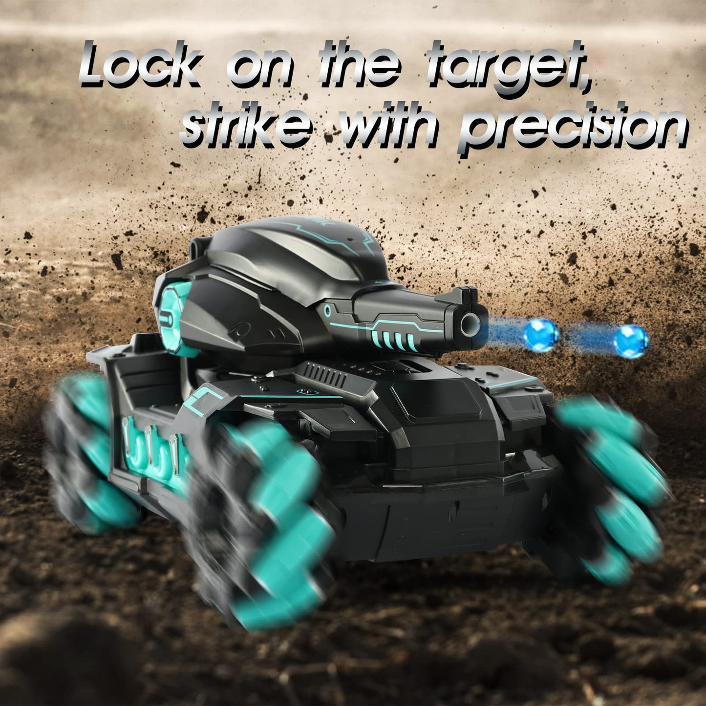 RC Tank That Shoots BBS, Nerf Tank Toy Kids Gift, RC-Remote-Control-Tank-Toy for 8 Year Old Boy Toys, Hand Controlled RC Car with Water Bullet, Nerf
