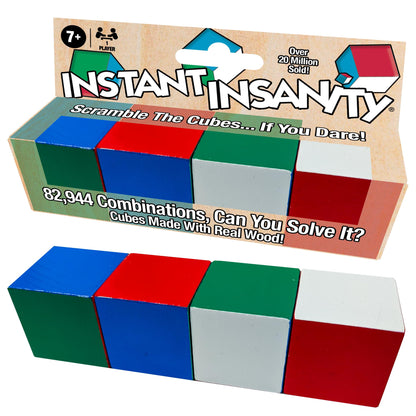Instant Insanity Wood, Brain Teaser Puzzle, by Winning Moves Games USA