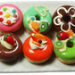6 Pcs Miniature Donut Set - Handmade Clay Donuts on Ceramic Plate (0.6 Inch Each, Plate 2 x 1.5 Inch), 1/6 Scale Dollhouse Food Accessories
