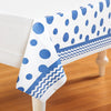 Creative Converting Celebrations Plastic Table Cover, 54 by 108", True Blue