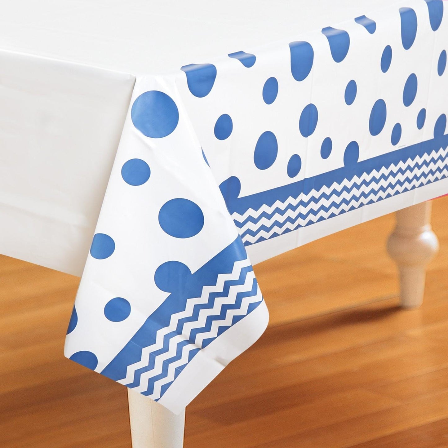 Creative Converting Celebrations Plastic Table Cover, 54 by 108", True Blue