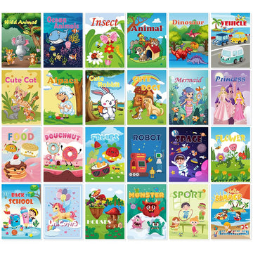 Aannanl 24 Mini Coloring Books Suitable for Kids Ages 2-4 and 4-8,Small Party Gifts,Bulk Birthday Gifts,Gift Bag fillers Include