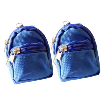 2Pcs Blue Mini Doll Backpack School Bag Model Dollhouse School Accessory for 1/6 Scale Décor,Simulation Mini School Bag Model, for Doll House