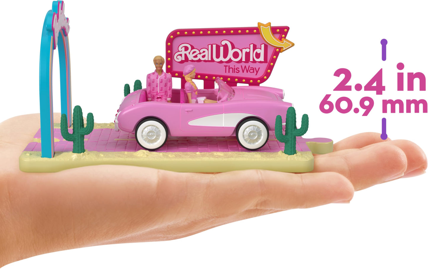 Barbie Mini Land Movie-Inspired Vehicle Collection, Includes 8 1.5-inch Dolls & 4 Vehicles Inspired by the Film