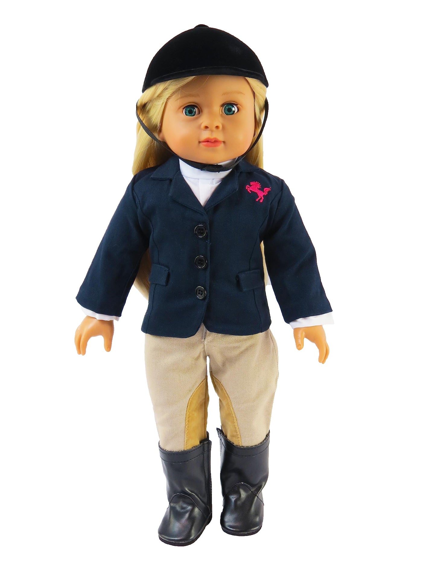 American Fashion World Riding Outfit for 18-Inch Dolls | Helmet and Boots Included | Premium Quality & Trendy Design | Dolls Clothes | Outfit Fashions