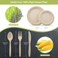 Fuyit Compostable Paper Plates with Cutlery Set, Disposable Dinnerware