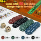Large 23 inches Horse Race Board Game with Luxury Metal Numbered Horses, 4 in 1 Foldable Wood Horse Race Board Game with Dice Poker Chips/Chess