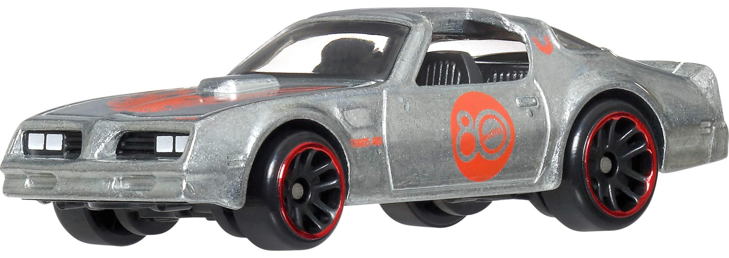 Hot Wheels Mattel 80th Anniversary 7-Pack Ride-On Toy Cars, Includes 7 Mini Cars, Ages 3 and up, Metal JHF01