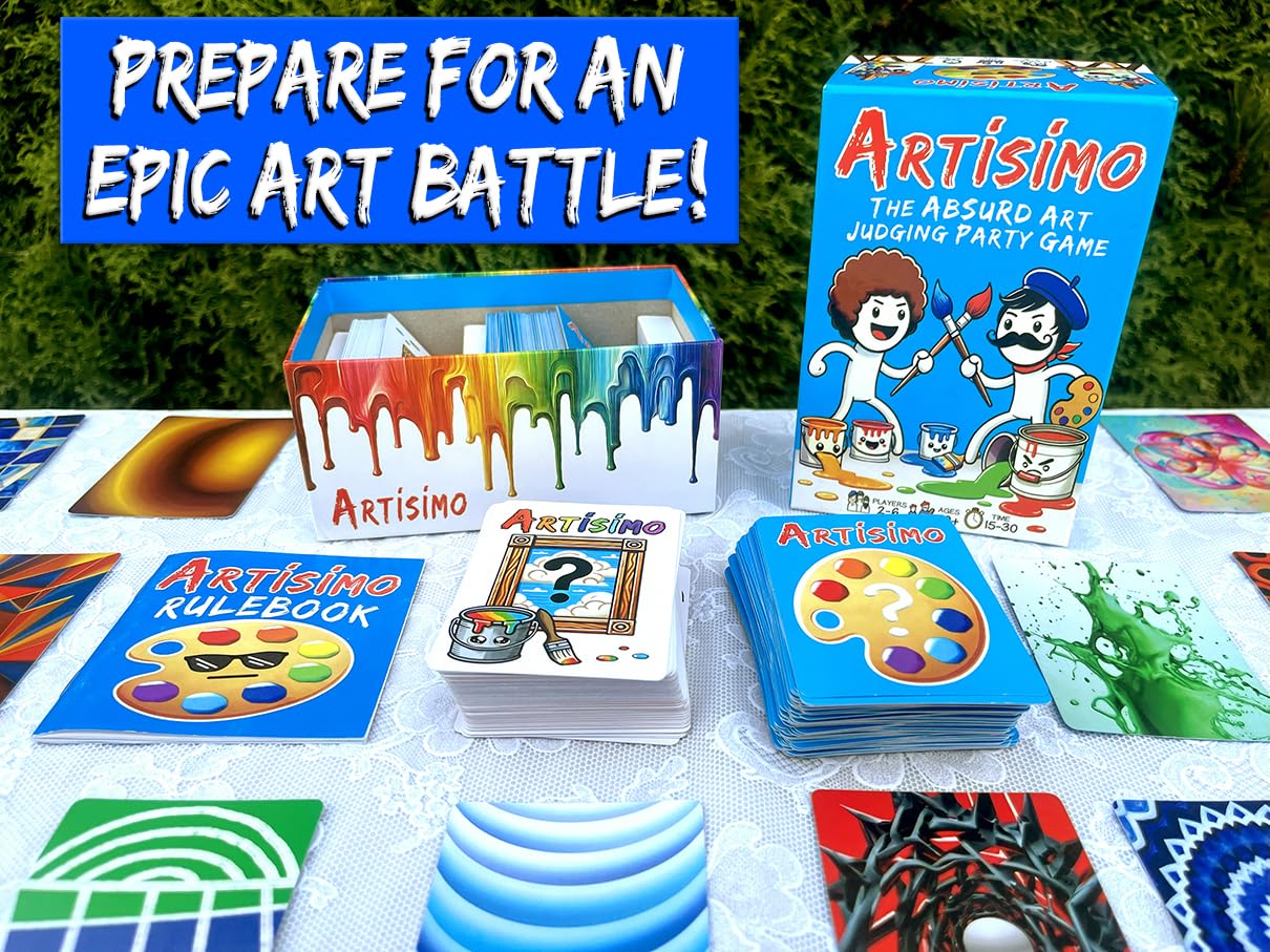 Goober Games ARTISIMO - The Absurd Art Judging Party Game - Super Fun Art Contest Card Game for Game Night and Families - 30 Minutes, Ages 10+, 2-6