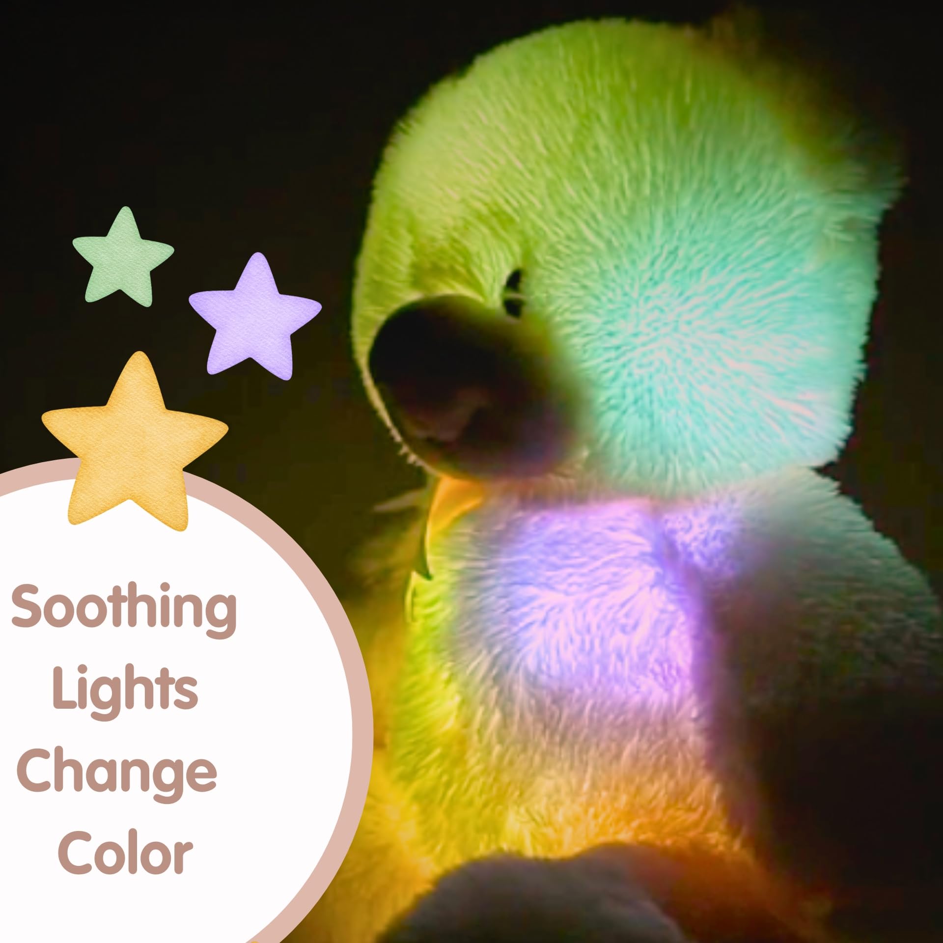 Cuddle Barn - Nite Brite Pals Cuddles the Cub | Large Glowing Musical Extra Soft Teddy Bear, LED Nightlight Changes Colors, Plays Brahm's Lullaby