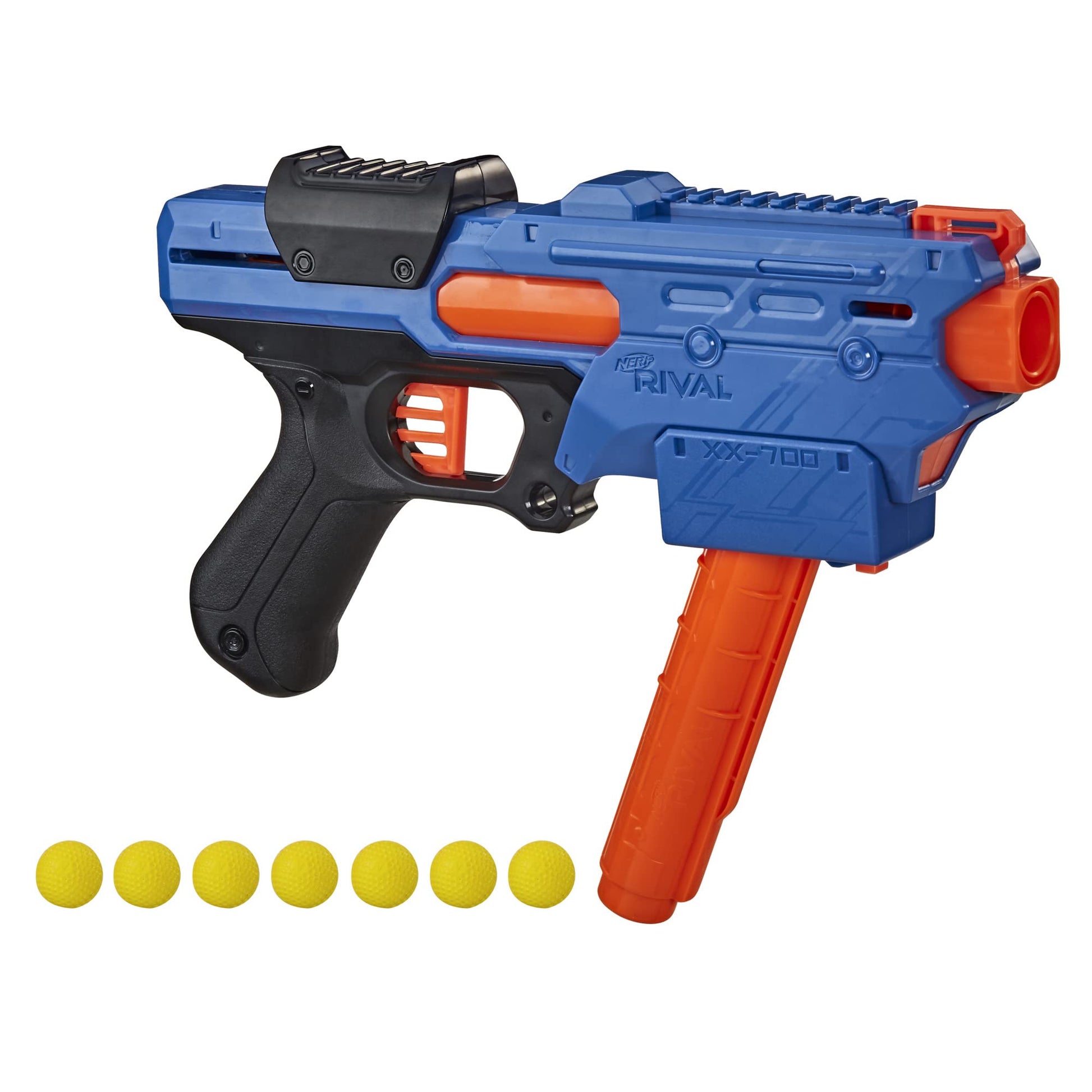 Nerf Rival Finisher XX-700 Blaster - Quick-Load Magazine, Spring Action, Includes 7 Official Rival Rounds - Team Blue