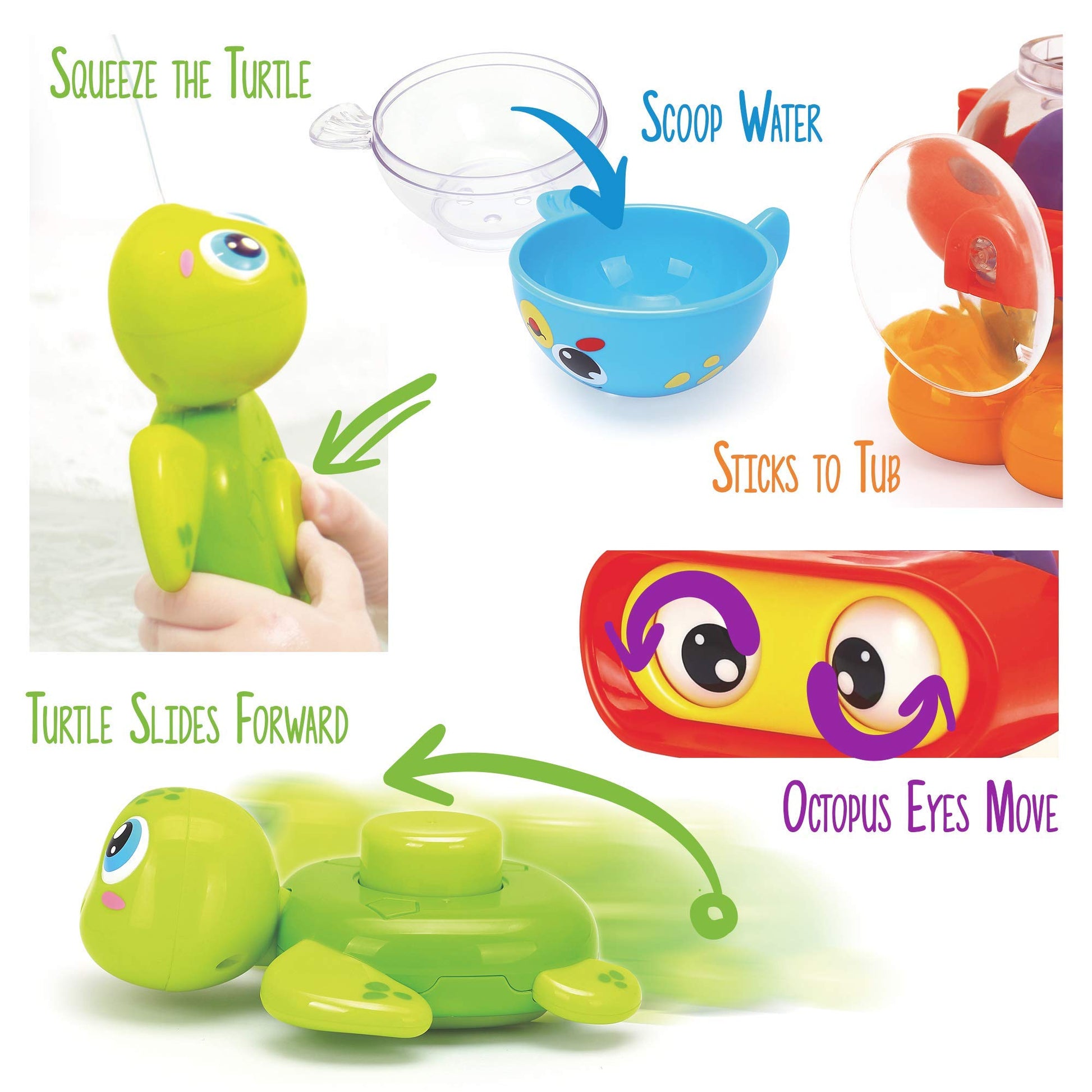 Stack 'n Squirt Bath Fun - Baby Bath Toy for Fun in the Bathtub and Kiddie Pool - 3-Piece Infant Bath Toys Play Set - Keep Children Entertained While