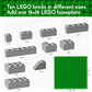 100 Piece Gray Building Bricks Compatible with LEGO 10 Size with Baseplate
