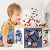 EverEarth Wooden Activity Cube with Bead Maze, Space Activity Cube for Toddlers 1-3 Girls Boys Multi Play Educational Learning Montessori Cube Toddler
