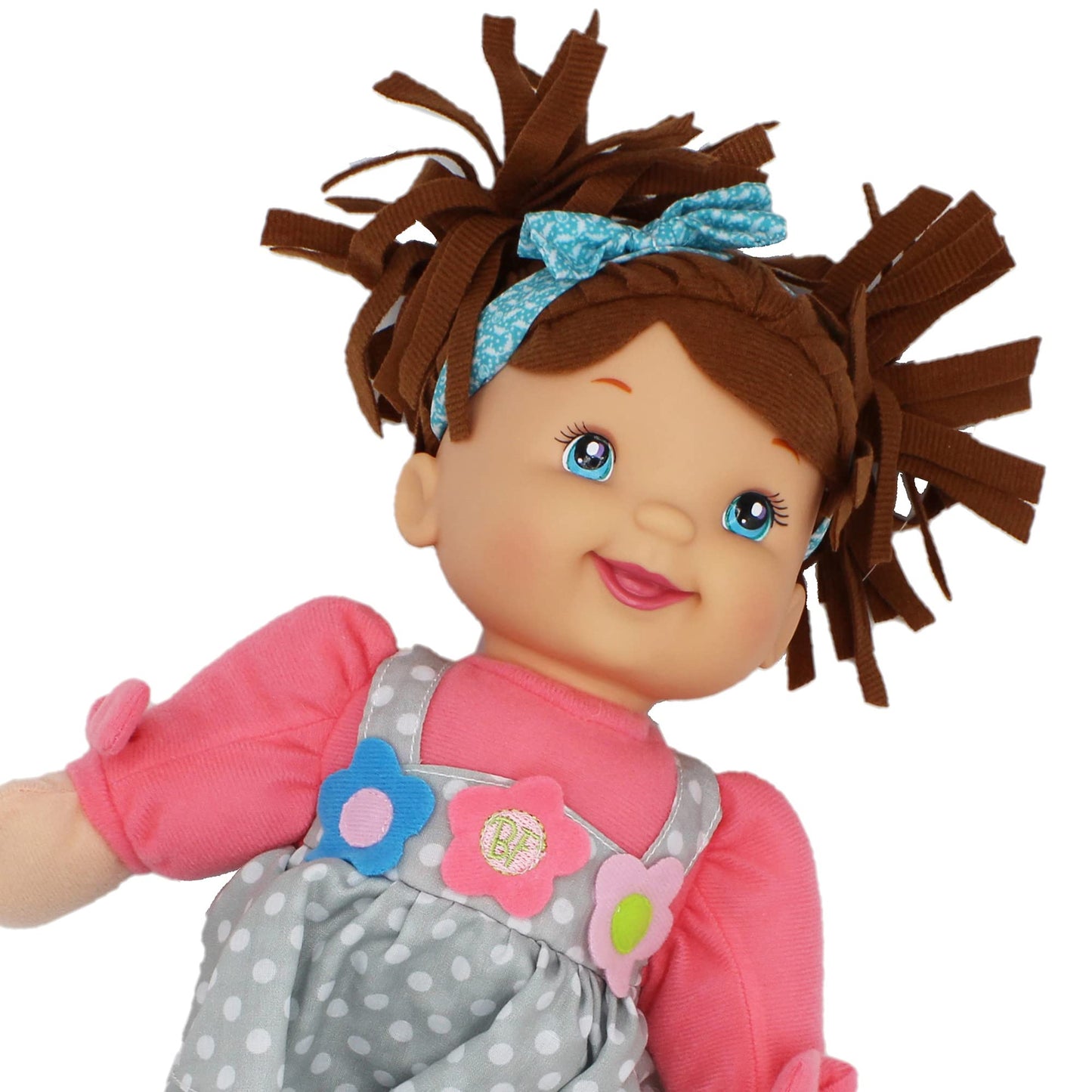Goldberger's Baby's First: Little Talker Brunette Doll - Says 20 Random Phrases When Tummy is Pressed, Machine Washable - Safe for Children Ages 1