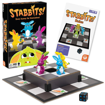 MindWare Stabbits: Strategic Bunny Battle Game - Beware of Backstabbing Rabbits with Lethal Carrots - Fun and Sneaky Board Game for 2-6 Players