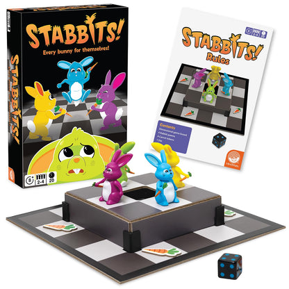 MindWare Stabbits: Strategic Bunny Battle Game - Beware of Backstabbing Rabbits with Lethal Carrots - Fun and Sneaky Board Game for 2-6 Players