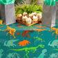 Blue Panda Dinosaur Tablecloths for Birthday Party - 54 x 108 in, Green, Pack of 3, Disposable Plastic - Dinosaur Birthday Tablecloth - Disposable