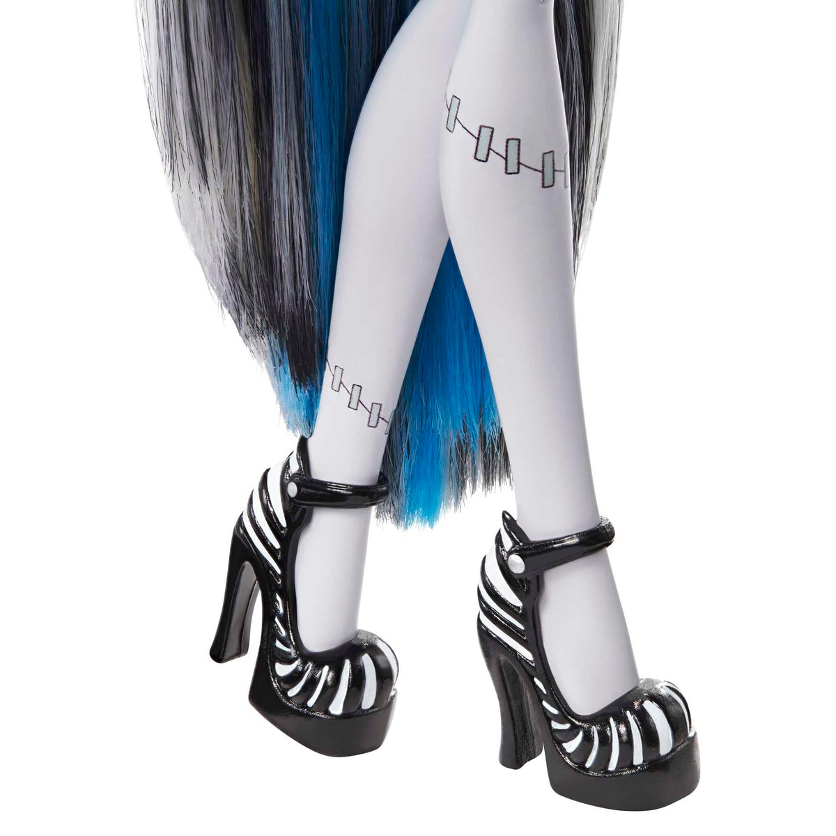Monster High Reel Drama Doll, Frankie Stein in Black and White, Collectible Reproduction with Doll-Size and Life-Size Posters, Horror Flick Theme