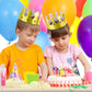 JOVITEC 24 Pcs Gold Paper Crowns Golden King Crown Foil Gold Hat for Birthday Celebration Baby Shower Photo Props