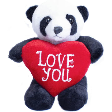 Made By Aliens 8 inch Adorable Valentine Stuffed Animal with Love You Heart for Loved Ones -Premium Huggable Animal (Panda with Heart)