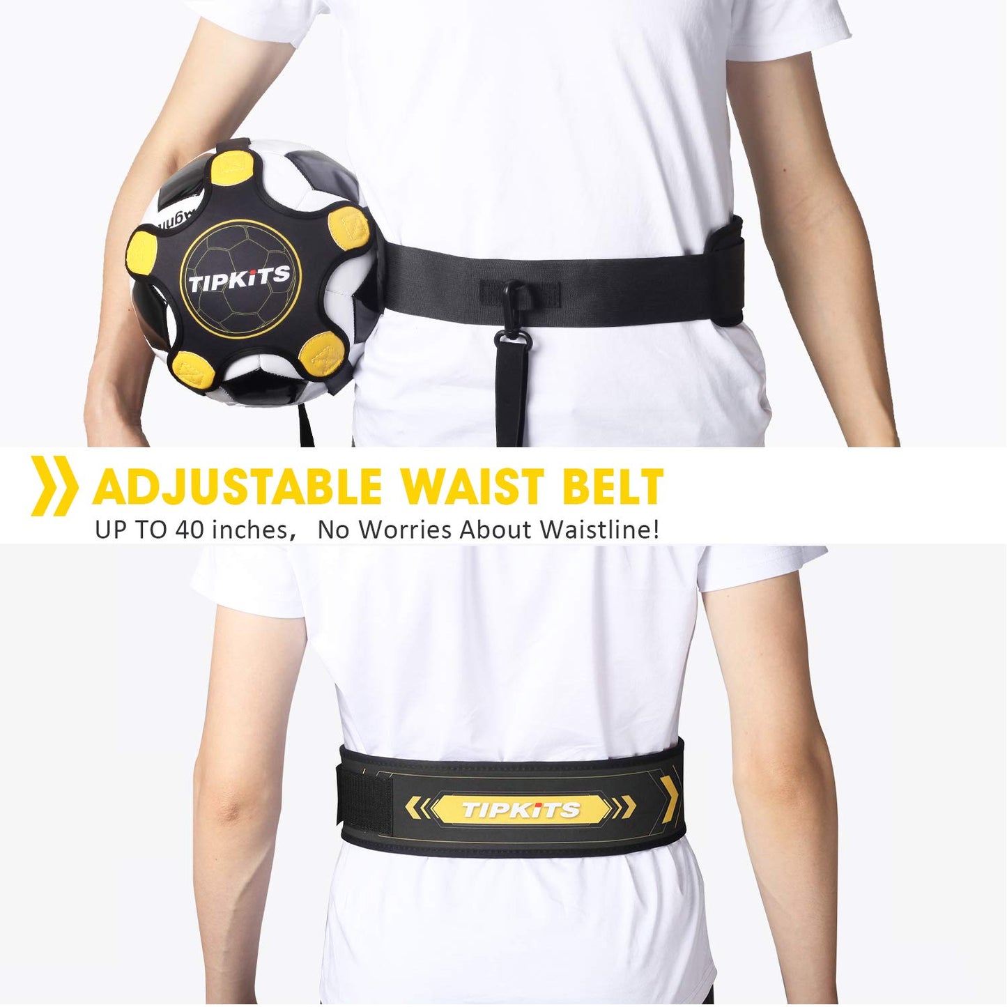 TIPKITS Soccer Kick back Trainer, Football Practice Belt for Kids & Adults