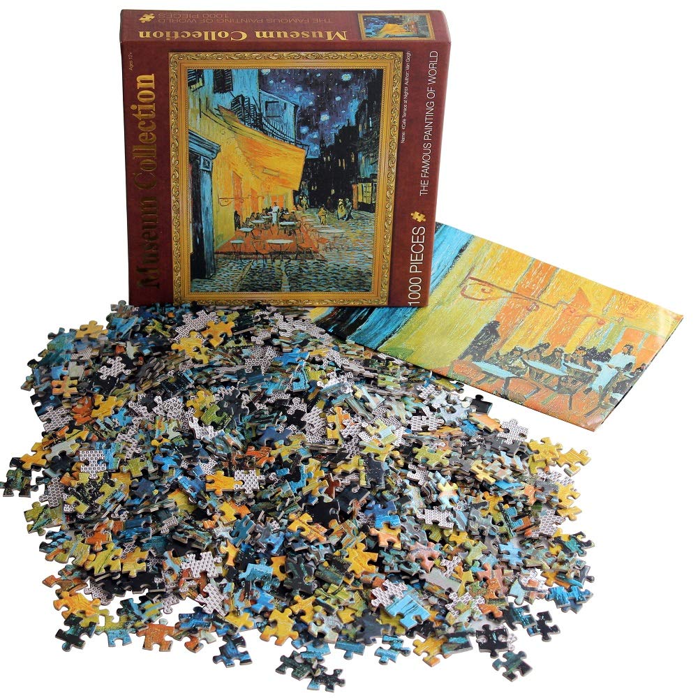 Moruska Cafe Terrace at Night by Vincent Van Gogh Jigsaw Puzzle 1000 Piece Art Puzzles for Adults