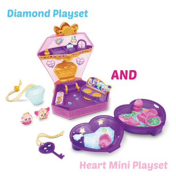 Pinky Promise Gemmy Friends Diamond Palace Pretend Play with Two Playsets and Wearable Toy Jewelry - Princess Jewelry Toys - 80 Gems to Collect