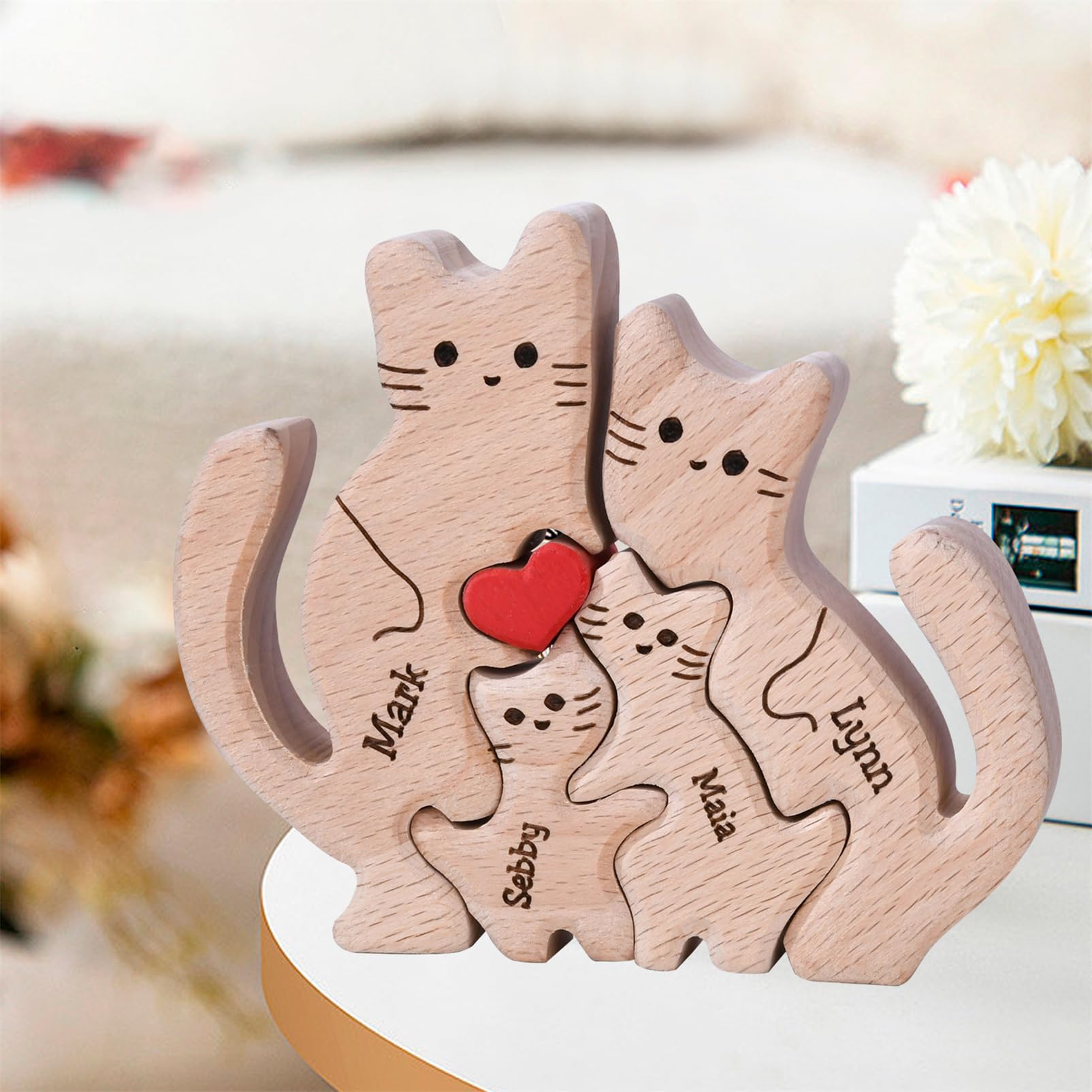 MissNaNa Personalized Family Name Puzzle Custom Wooden Bear Puzzles