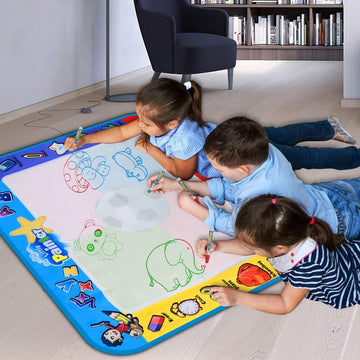 Alago Aqua Coloring Mat,Kids Toys Large Water Painting Mat,Toddlers Doodle Pad with 4 Colors,Gifts for Girls Boys Age 3 4 5+ Years Old,4 Pens,Drawing