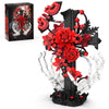 HIGH GODO Skull Flowers Rose Building Set with Skull Hand, Horror Gothic Rose Home Office Decor with Cross, Halloween Fathers Day Birthday Gifts