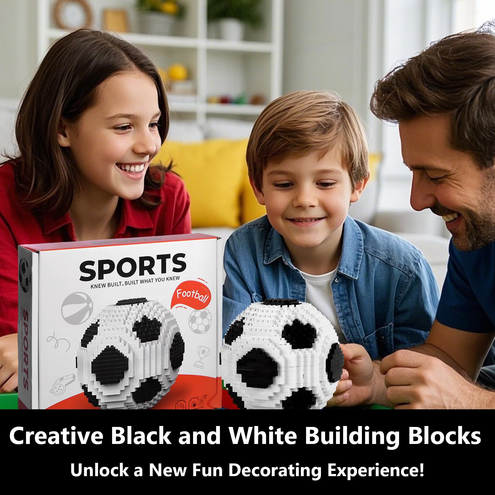 outtshop Soccer Building Blocks Set, STEM Educational Toy, Soccer 3D Puzzle Block Decorations, Soccer Gifts for Boys Office Home Decor ?800Pcs?