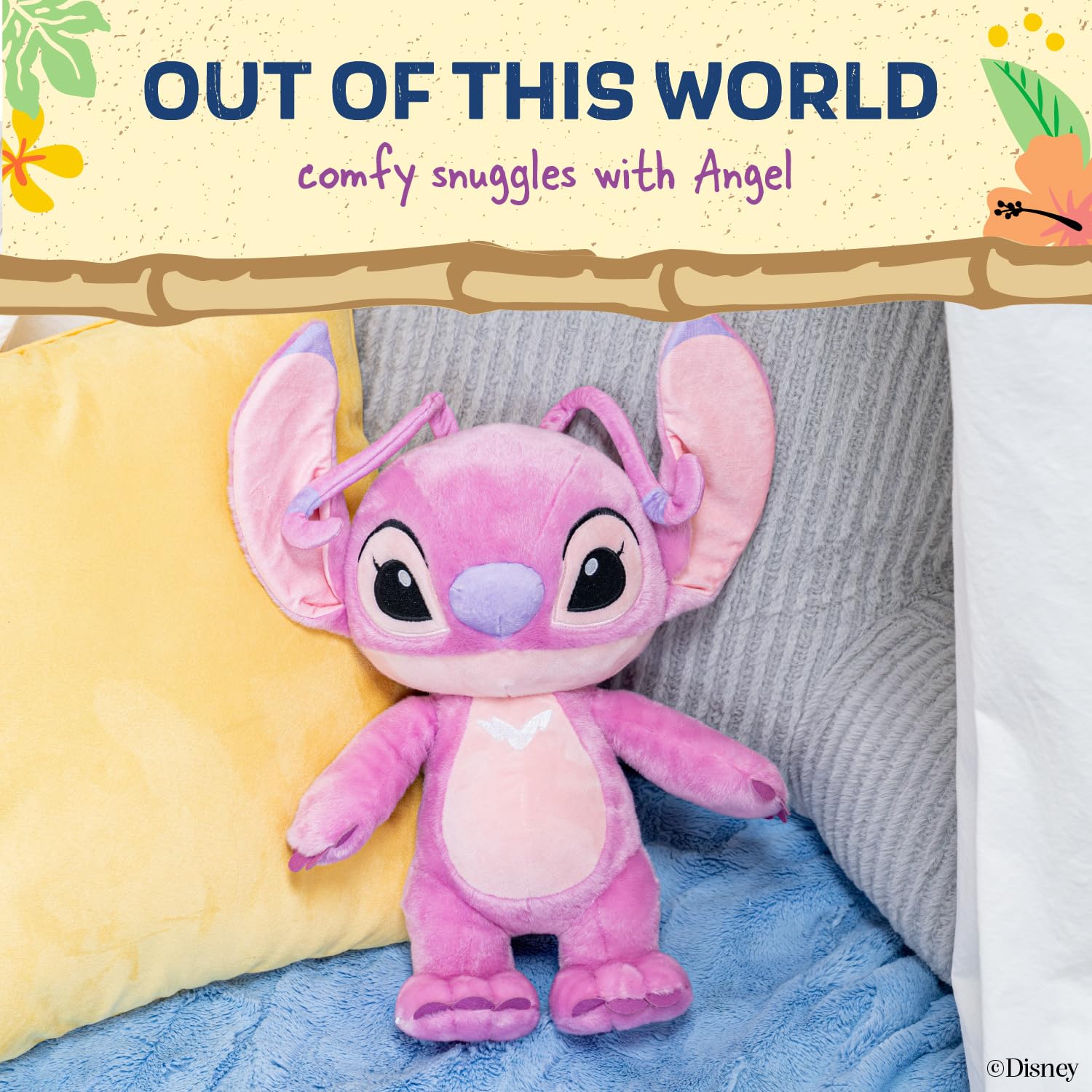 Kids Preferred Disney Baby Lilo & Stitch Angel Soft Huggable Stuffed Animal Cute Plush Toy for Toddler Boys and Girls, Gift for Kids, Pink Angel 15