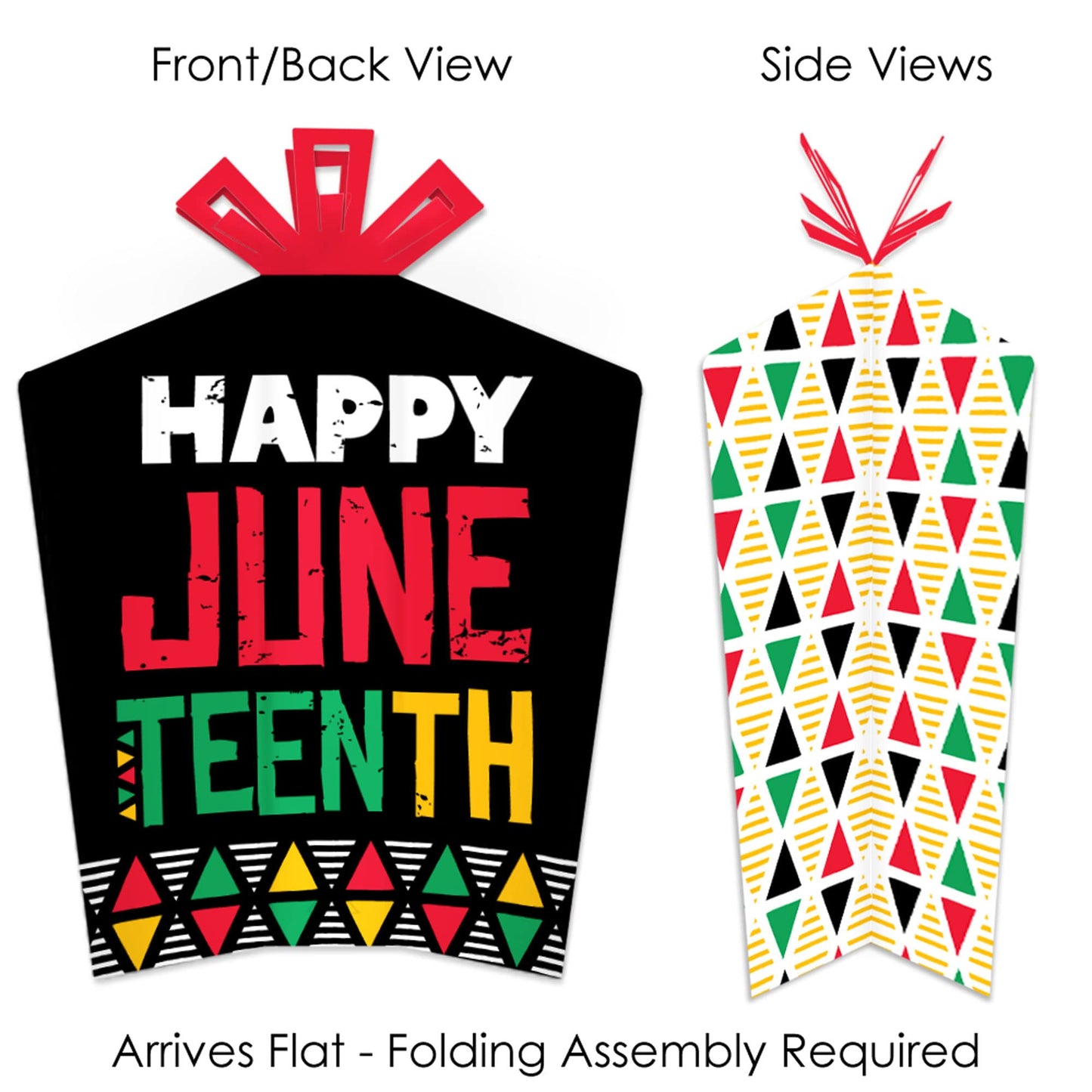 Big Dot of Happiness Happy Juneteenth - Table Decorations - Freedom Day Party Fold and Flare Centerpieces - 10 Count