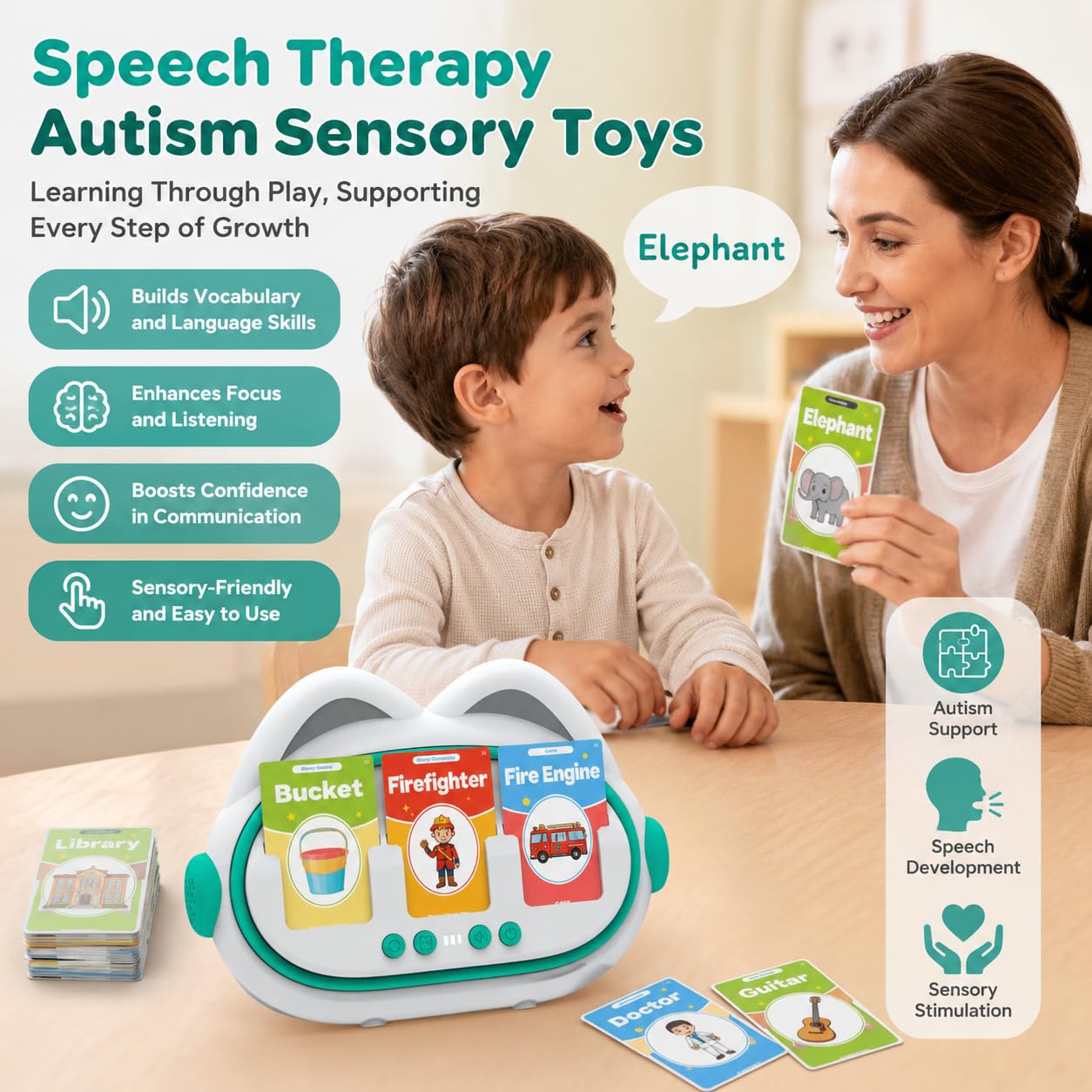 AI Storytelling Toy for Toddlers, Generate Unlimited Creative Stories with 3 Flash Cards, Screen-free Talking Card Reader, 150 Cards 300 Words