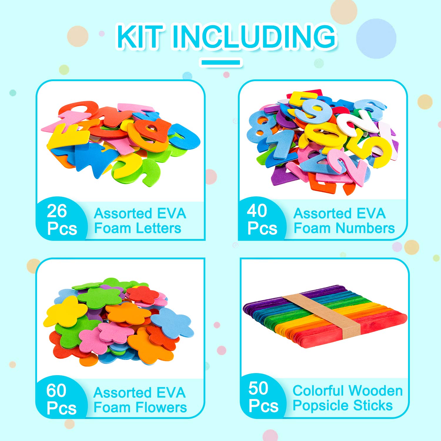 Whaline 1050 PCS Art Craft Kit Supplies 17 Styles Pipe Cleaners Pompoms Wiggle Googly Eyes Foam Flowers Letters Construction Papers Safety Scissors