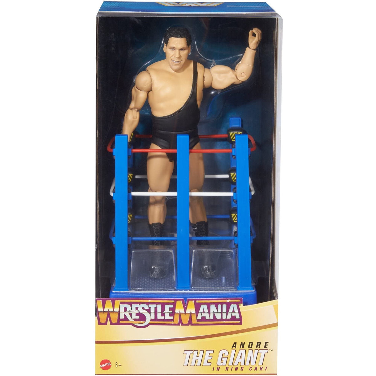 WWE Wrestlemania Moments Andre The Giant 6 inch Action Figure Ring Cart with Rolling WheelsCollectible Gift for WWE Fans Ages 6 Years Old and Up