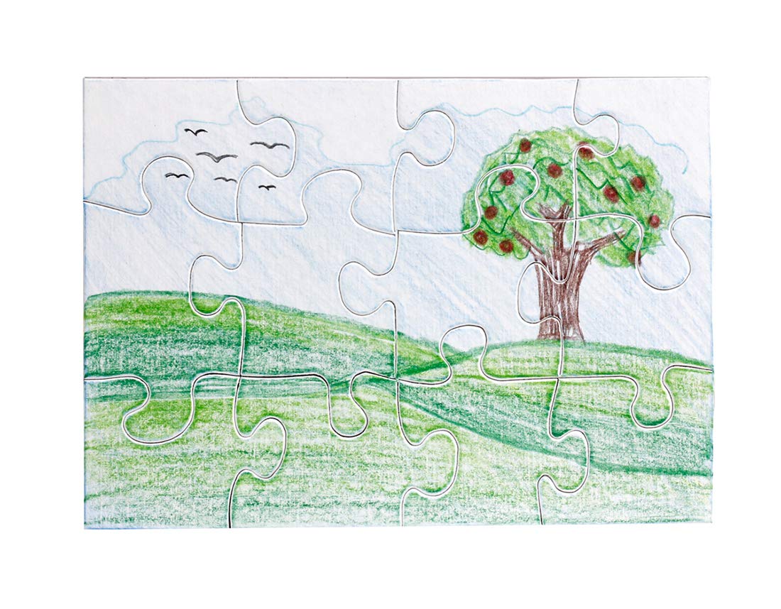 Hygloss 6 Blank Jigsaw Puzzles with Envelopes - 5 x 7 Inch, 12 Pieces Each - DYI Party invites, Perfect for Decorating, Kids' Activities, Arts