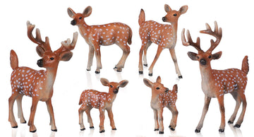 JOKFEICE Deer Toys - 6pcs Realistic Deer Woodland Animals Figurines - Early Educational Toys, Birthday Cake Topper for Kids