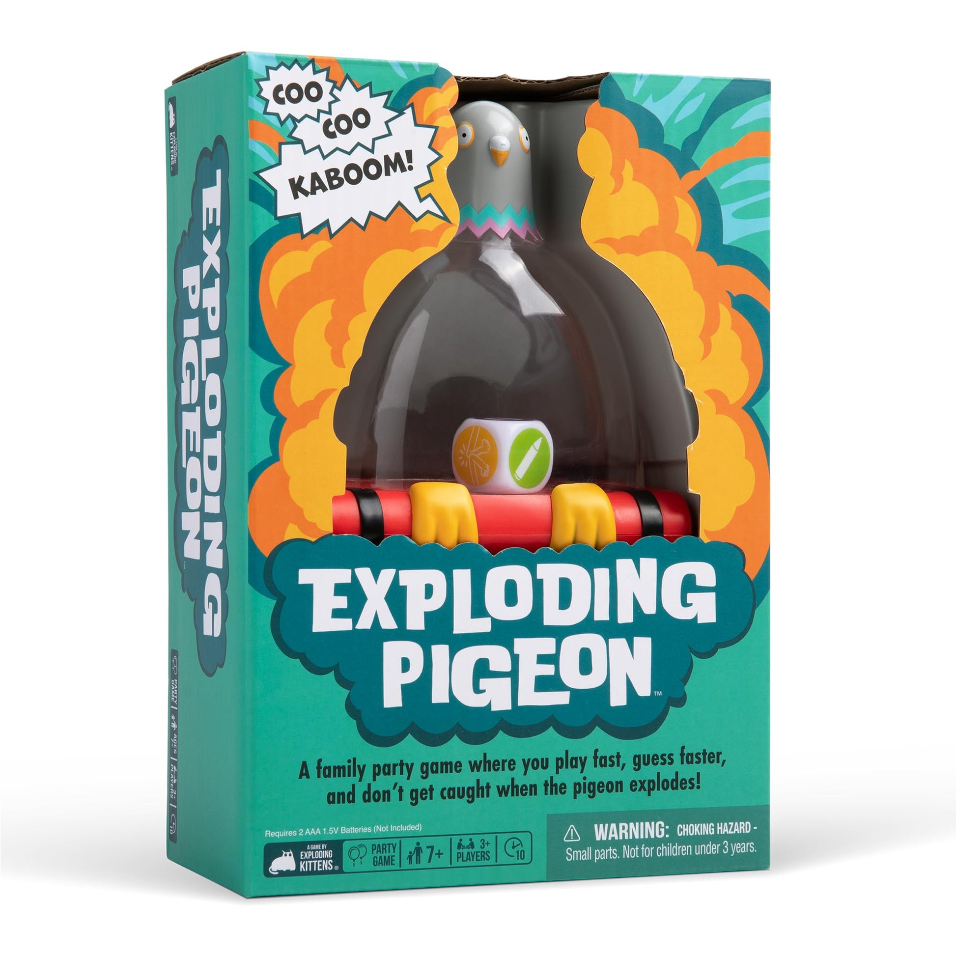 Exploding Kittens Presents Exploding Pigeon - Hilarious Fast-Paced Party Game for Families, Kids, Teens & Adults - Ages 7+ - 3+ Players - Perfect