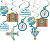 Travel Themed Party Decorations 30 PCS Travel Themed Hanging Swirl Let The Adventure Begin Adventure Awaits Bon Voyage Party Decorations Farewell