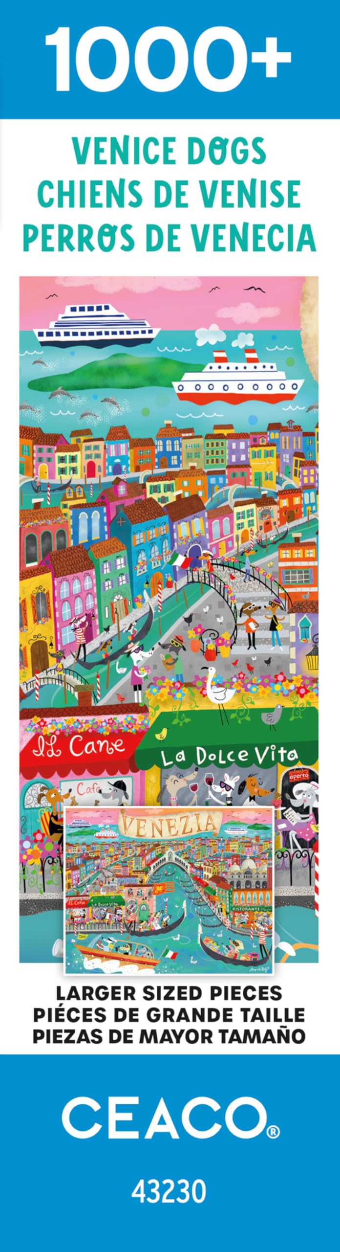 Ceaco - Venice Dogs - 1000 Large Piece Jigsaw Puzzle for Adults