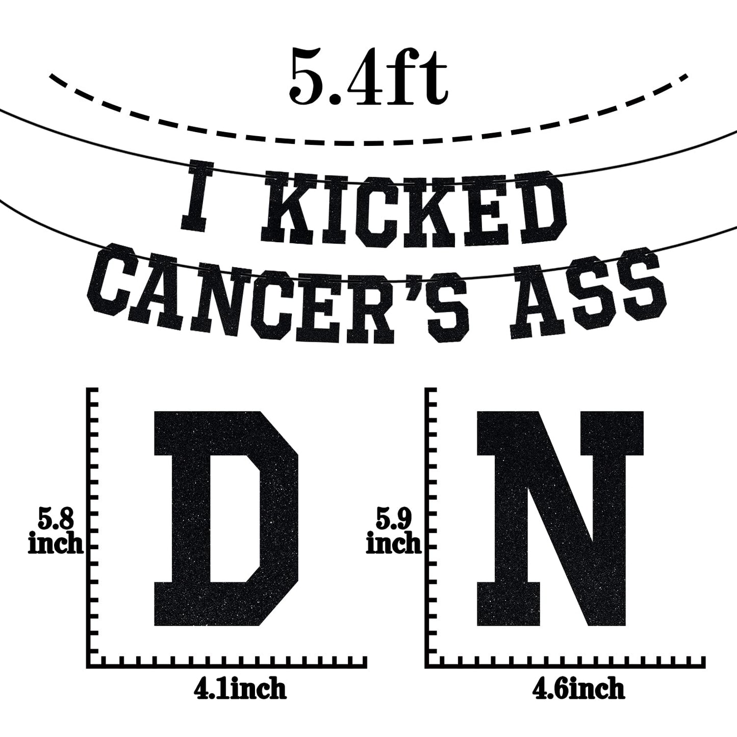 I Kicked Cancer's Ass Banner, Cancer Free Party, Cancer Survivor/Cancer Free Party Decoration Supplies, Funny Battle Cancer Gift